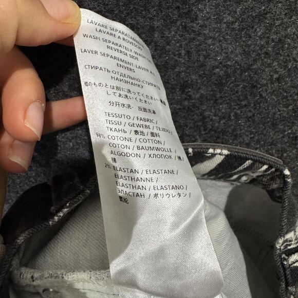 McQ Alexander McQueen Jeans Women's 27 Black White Skinny Italy Abstract Print - Picture 11 of 13